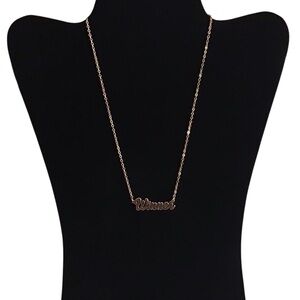 Dainty Winner Sign Necklace Gold Tone Chain Fashion Costume Jewelry